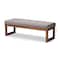 Baxton Studio Caramay Grey Upholstered Walnut Brown Finished Wood Bench 147-8194 - alternate 8